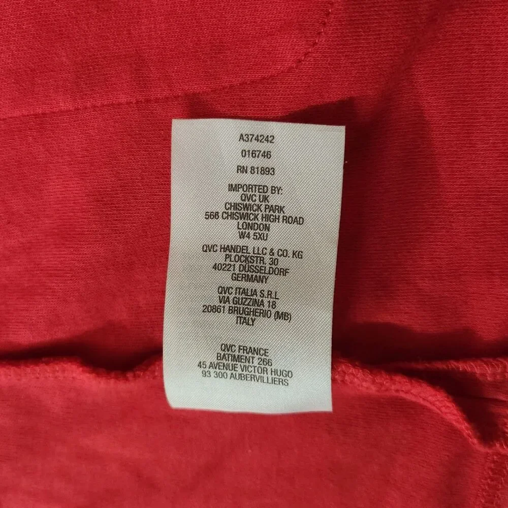 Isaac Mizrahi Live! Open Front Sweater Cardigan – Red, Women’s Size L, Pockets - Picture 4 of 6